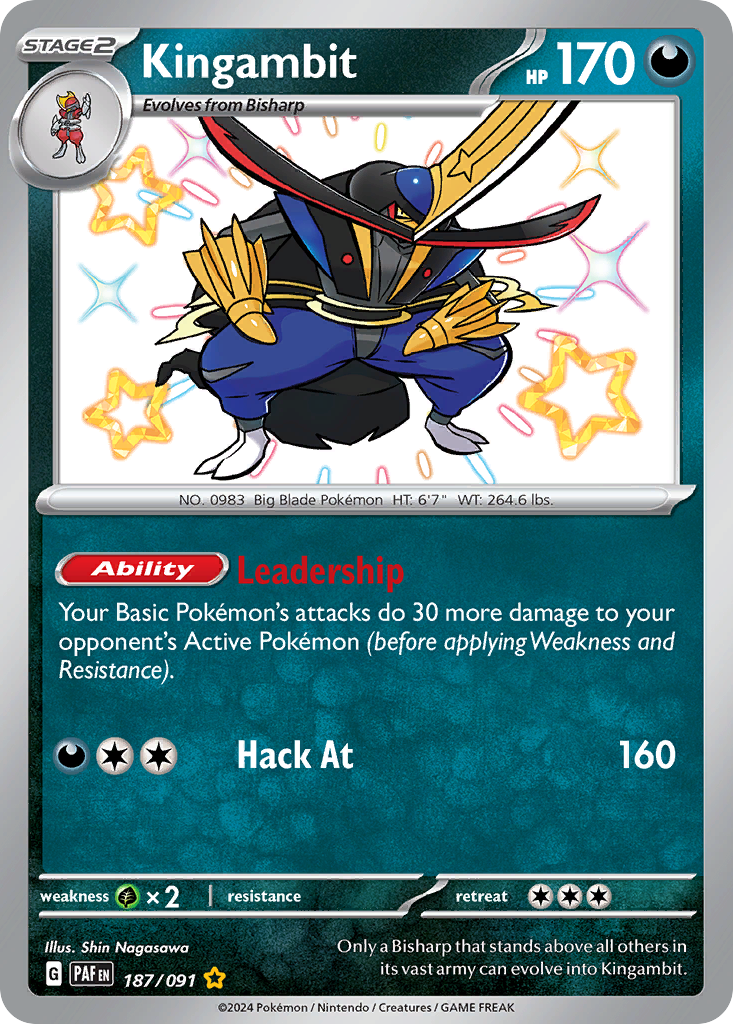 Kingambit 187 Paldean Fates Pokémon card