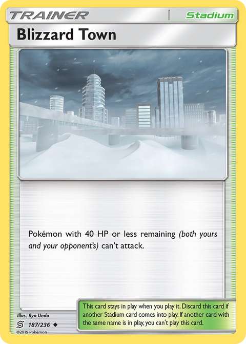 Blizzard Town 187 Unified Minds Pokémon card