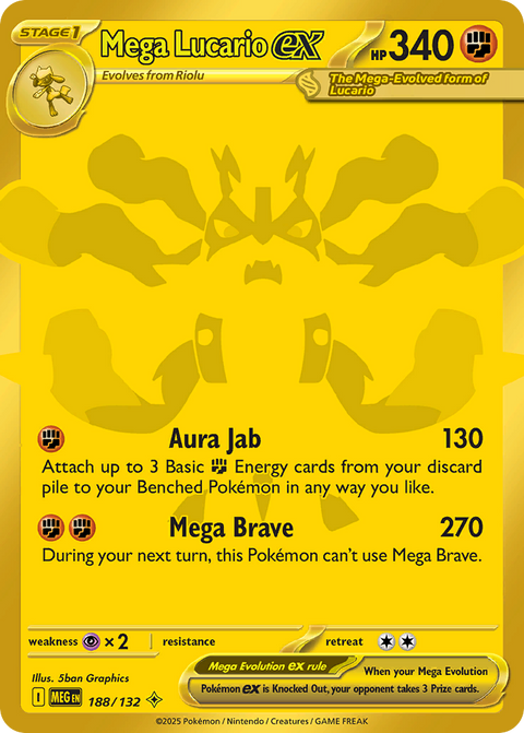 Mega Lucario ex 188 Mega Evolution Pokémon card