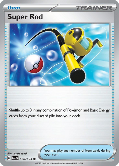 Super Rod 188 Paldea Evolved Pokémon card