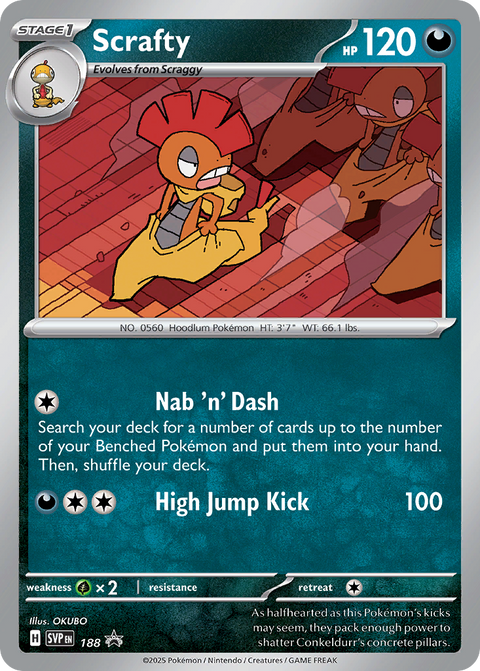 Scrafty 188 Scarlet & Violet Black Star Promos Pokémon card
