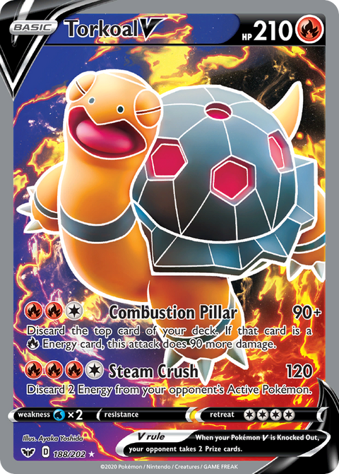 Torkoal V 188 Sword & Shield Pokémon card