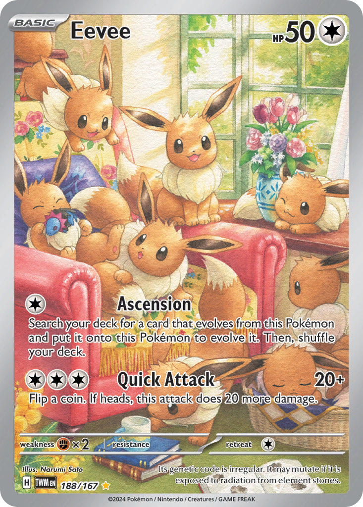 Eevee 188 Twilight Masquerade Pokémon card