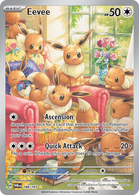 Eevee 188 Twilight Masquerade Pokémon card