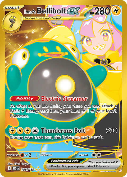 Iono's Bellibolt ex 188 Journey Together Pokémon card