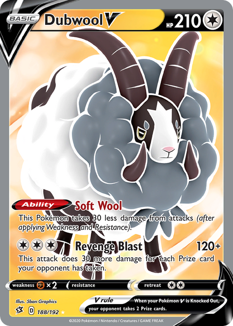 Dubwool V 188 Rebel Clash Pokémon card