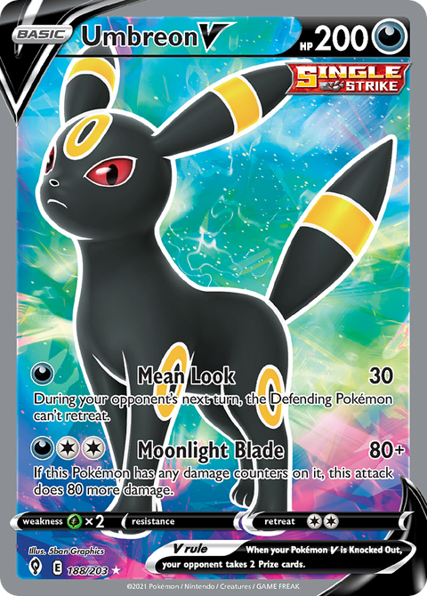 Umbreon V 188 Evolving Skies Pokémon card
