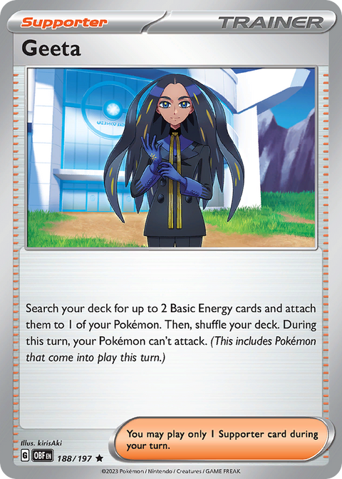 Geeta 188 Obsidian Flames Pokémon card