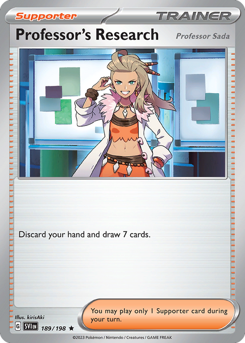 Professor's Research (Professor Sada) 189 Scarlet & Violet Pokémon card