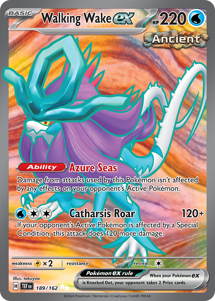 Walking Wake ex 189 Temporal Forces Pokémon card