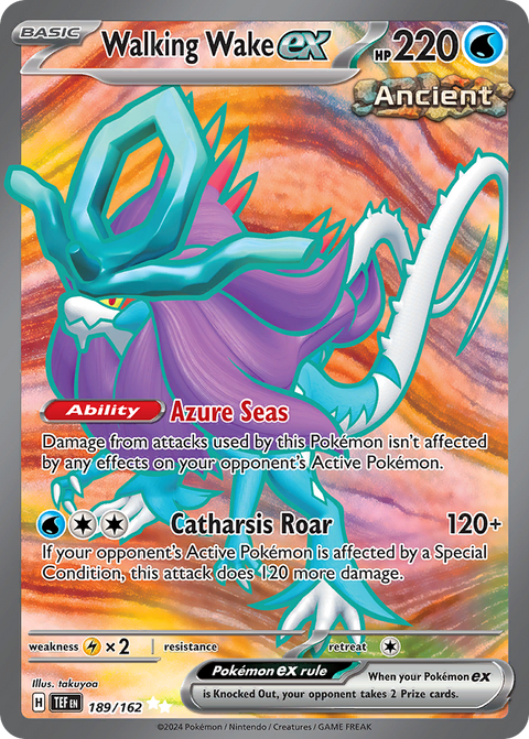 Walking Wake ex 189 Temporal Forces Pokémon card