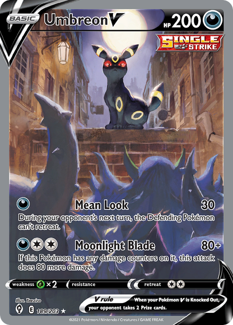 Umbreon V 189 Evolving Skies Pokémon card