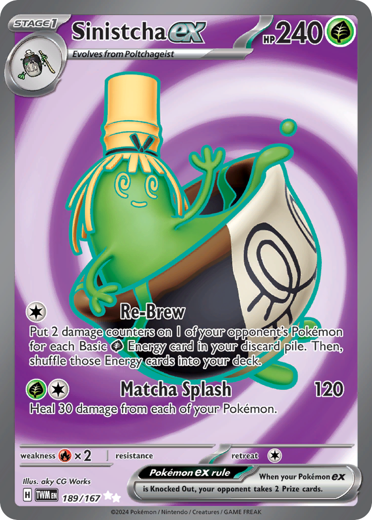 Sinistcha ex 189 Twilight Masquerade Pokémon card