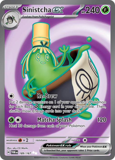 Sinistcha ex 189 Twilight Masquerade Pokémon card