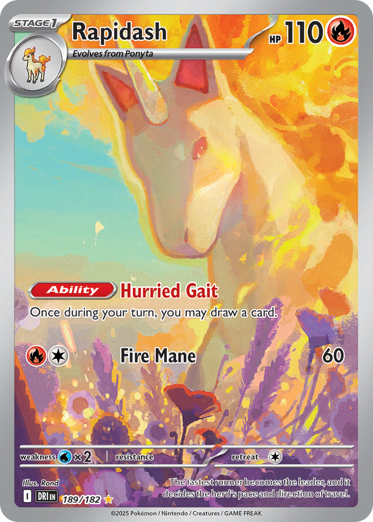 Rapidash 189 Destined Rivals Pokémon card