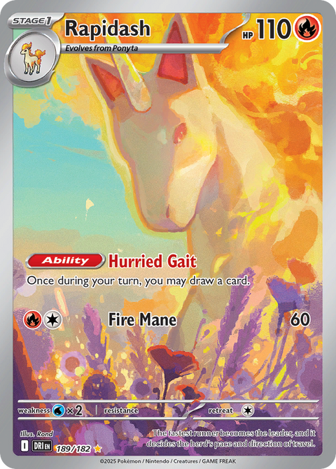 Rapidash 189 Destined Rivals Pokémon card