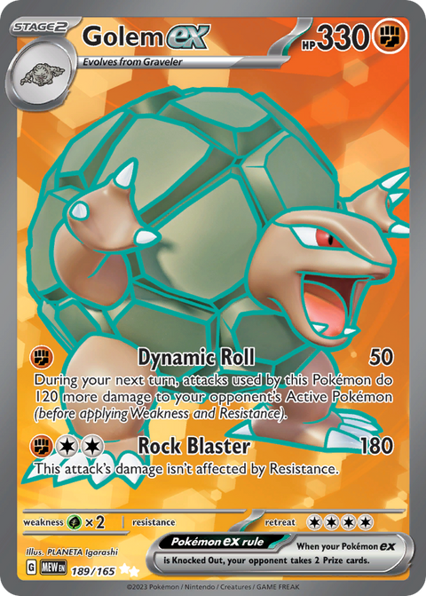 Golem ex 189 151 Pokémon card
