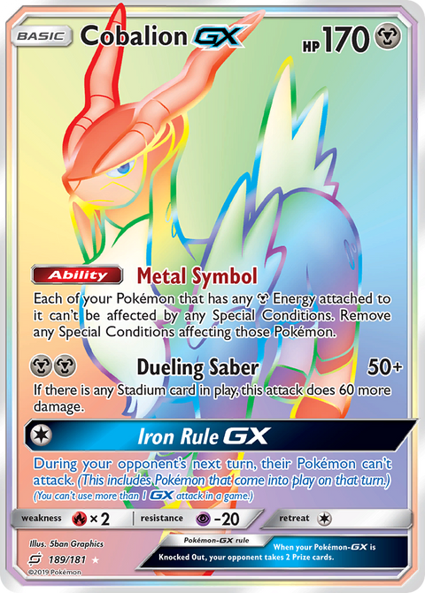 Cobalion-GX 189 Team Up Pokémon card