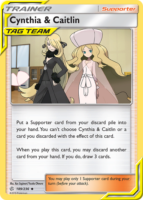 Cynthia & Caitlin 189 Cosmic Eclipse Pokémon card