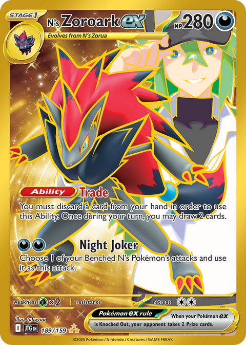 N's Zoroark ex 189 Journey Together Pokémon card