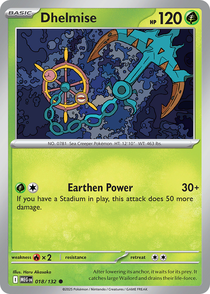 Dhelmise 18 Mega Evolution Pokémon card