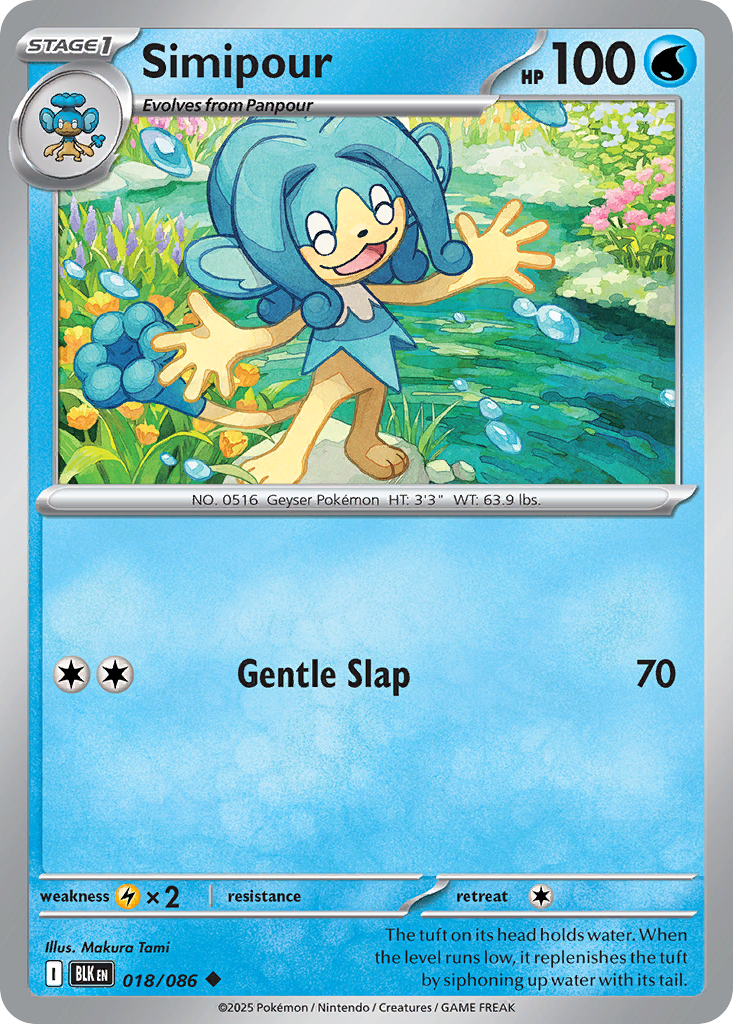 Simipour 18 Black Bolt Pokémon card