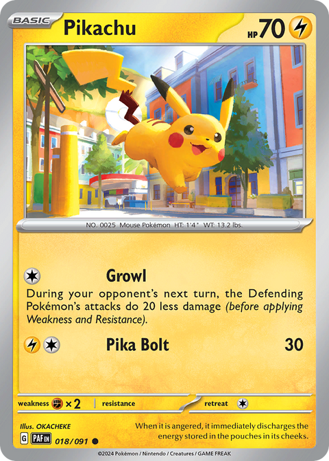 Pikachu 18 Paldean Fates Pokémon card