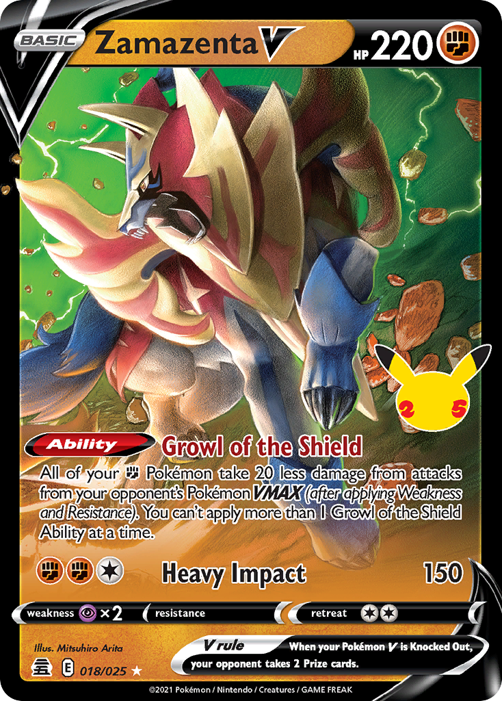 Zamazenta V 18 Celebrations Pokémon card