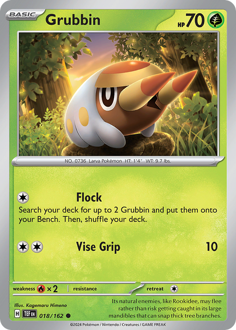 Grubbin 18 Temporal Forces Pokémon card