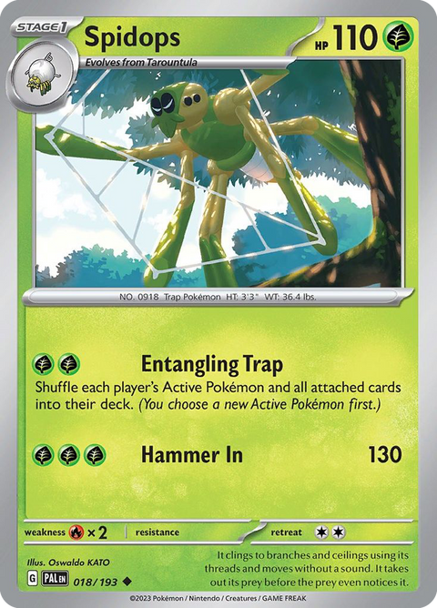 Spidops 18 Paldea Evolved Pokémon card
