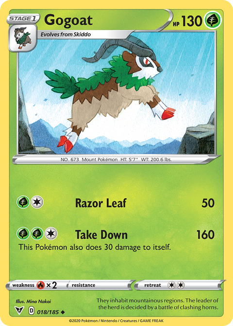 Gogoat 18 Vivid Voltage Pokémon card