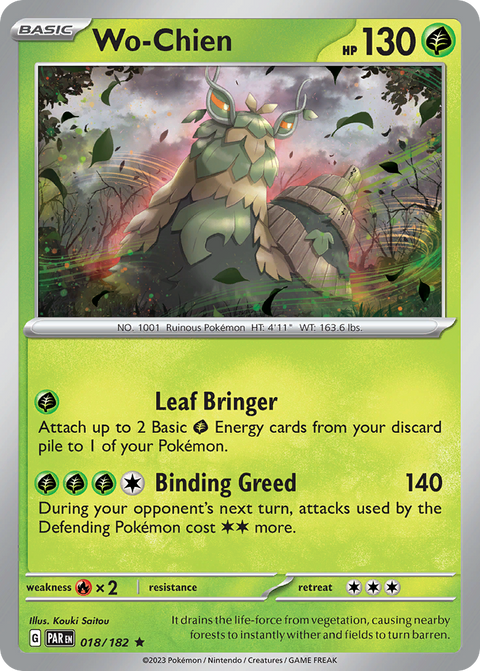 Wo-Chien 18 Paradox Rift Pokémon card