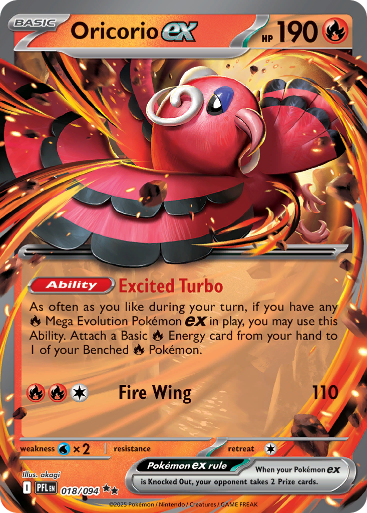 Oricorio ex 18 Phantasmal Flames Pokémon card
