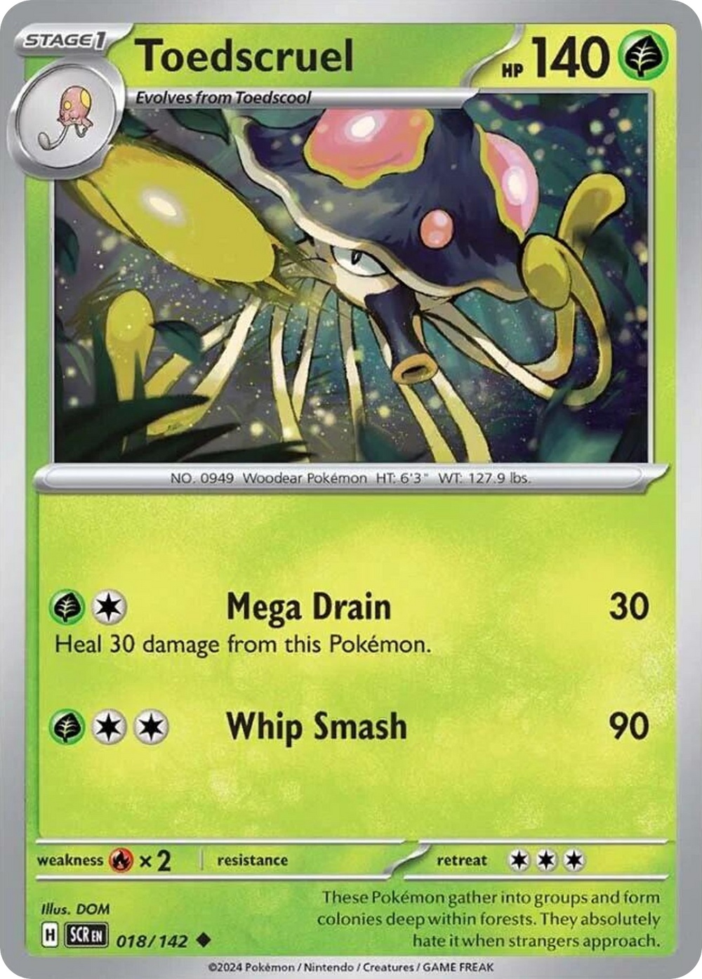 Toedscruel 18 Stellar Crown Pokémon card