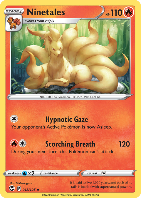 Ninetales 18 Silver Tempest Pokémon card