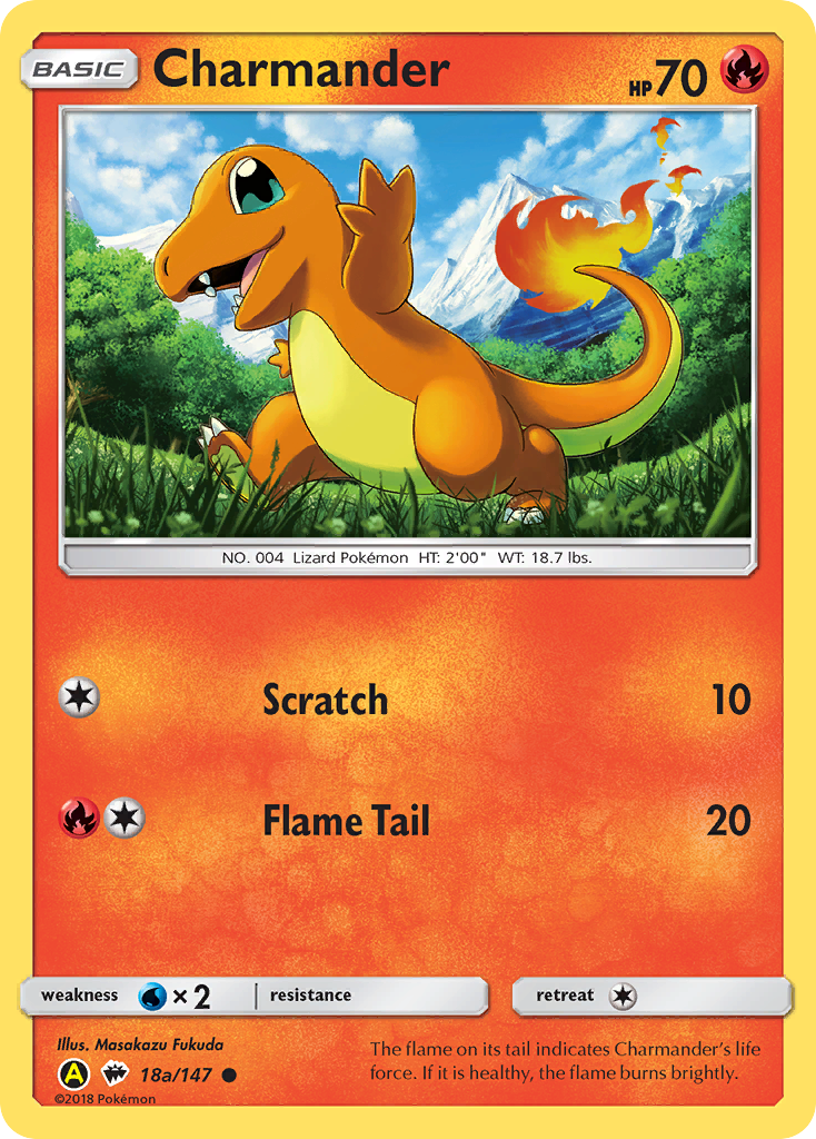Charmander 18a Burning Shadows Pokémon card