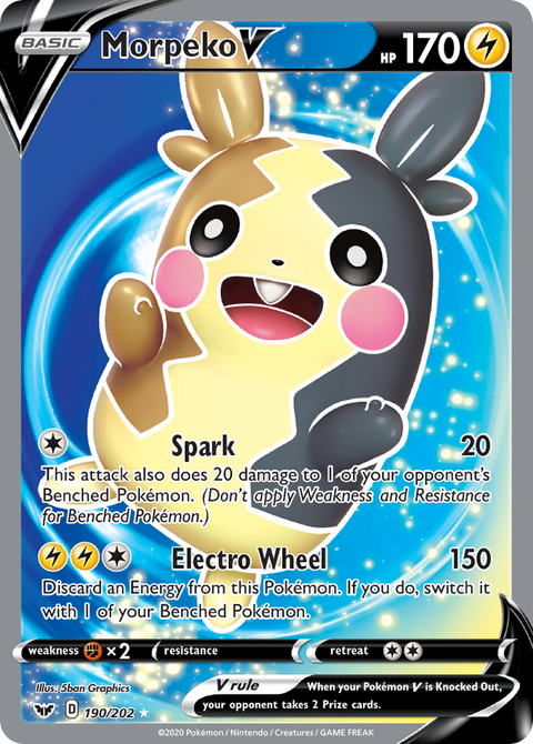 Morpeko V 190 Sword & Shield Pokémon card