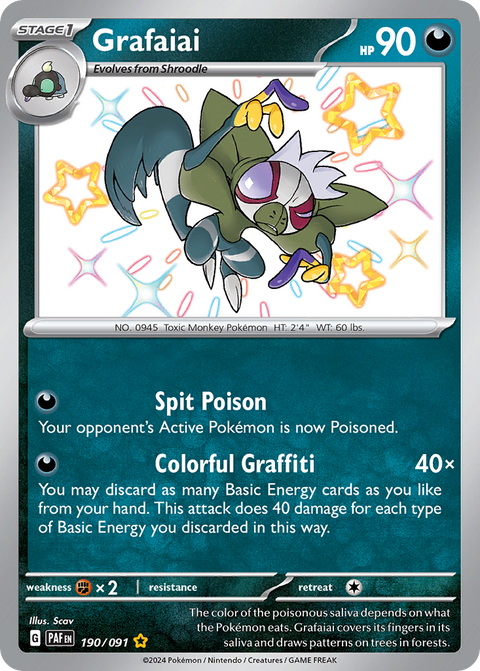 Grafaiai 190 Paldean Fates Pokémon card