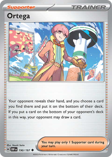 Ortega 190 Obsidian Flames Pokémon card