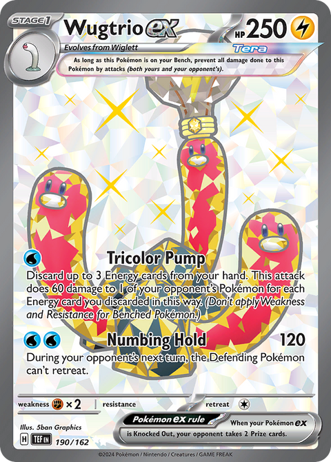 Wugtrio ex 190 Temporal Forces Pokémon card