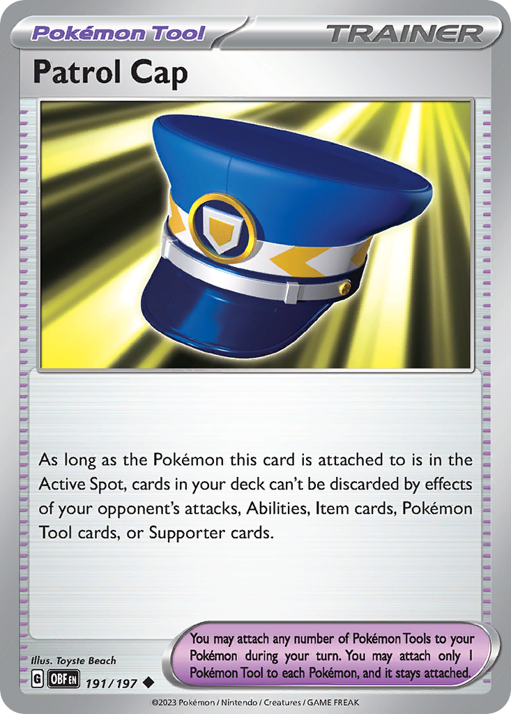 Patrol Cap 191 Obsidian Flames Pokémon card