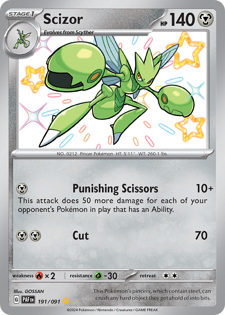 Scizor 191 Paldean Fates Pokémon card