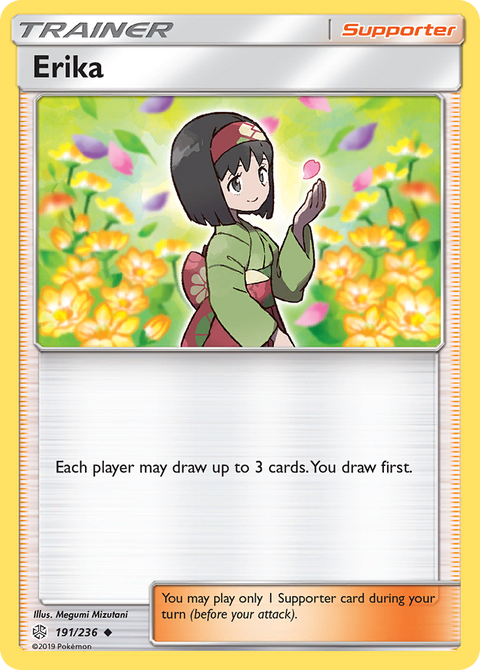Erika 191 Cosmic Eclipse Pokémon card