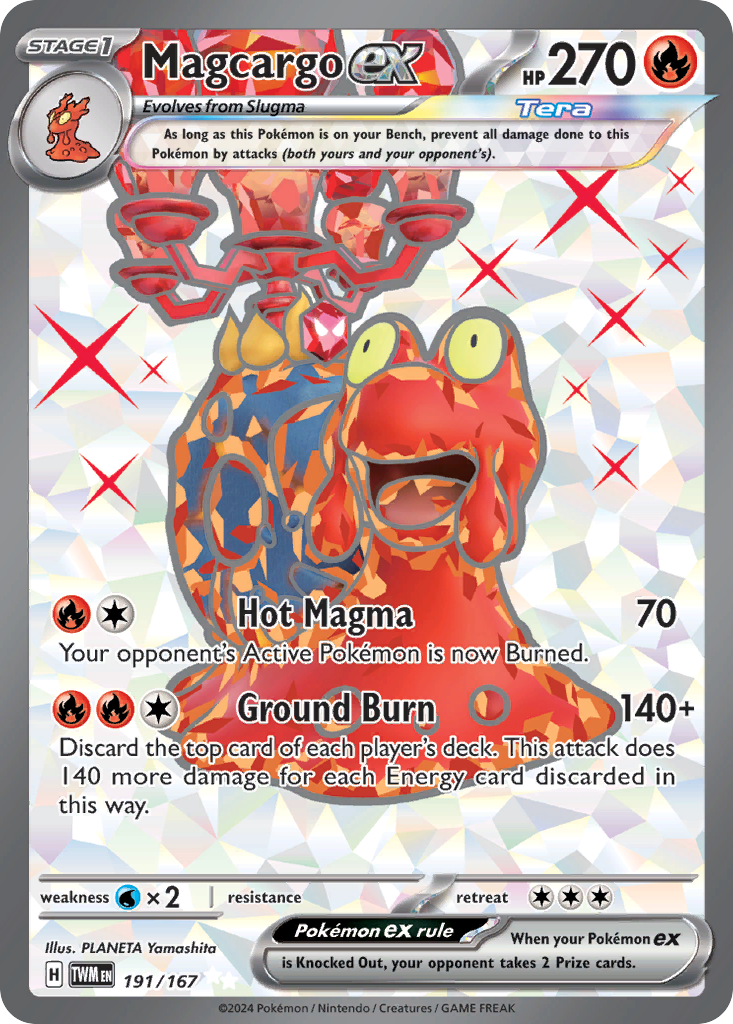 Magcargo ex 191 Twilight Masquerade Pokémon card