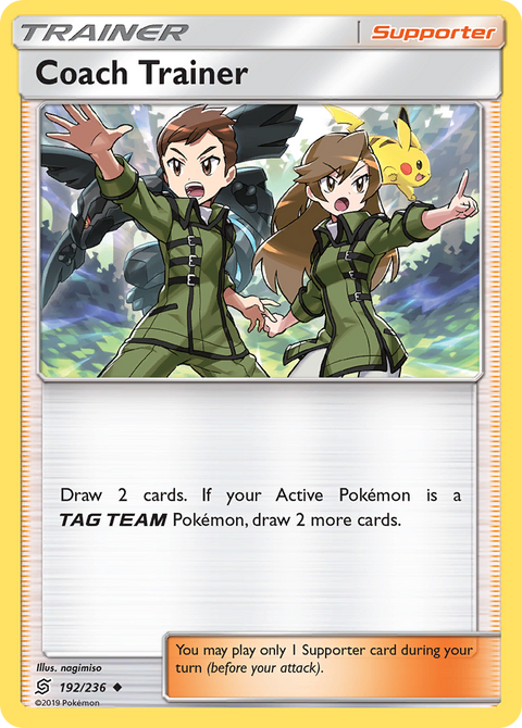Coach Trainer 192 Unified Minds Pokémon card