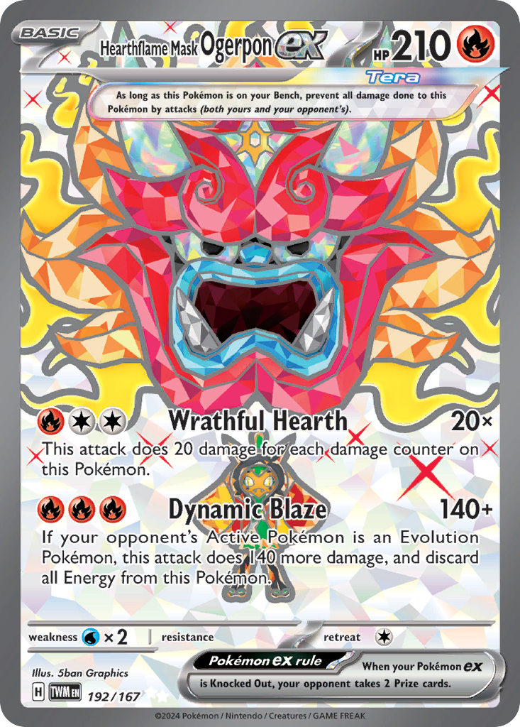 Hearthflame Mask Ogerpon ex 192 Twilight Masquerade Pokémon card