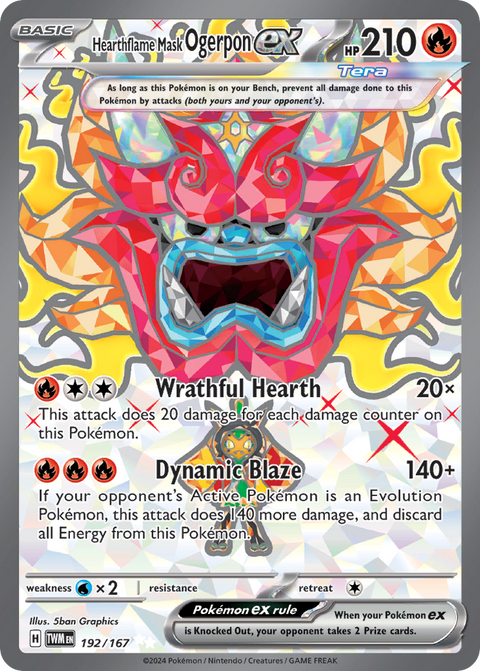 Hearthflame Mask Ogerpon ex 192 Twilight Masquerade Pokémon card