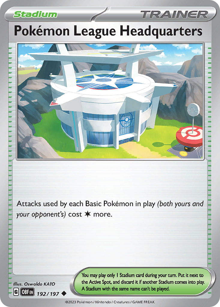 Pokémon League Headquarters 192 Obsidian Flames Pokémon card