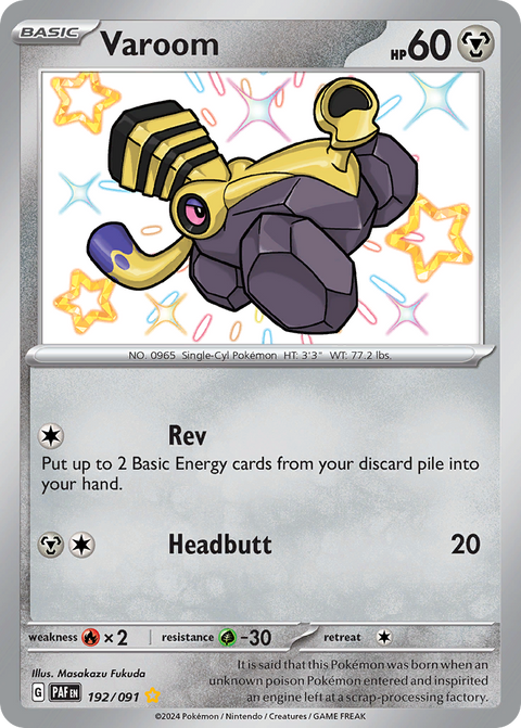 Varoom 192 Paldean Fates Pokémon card