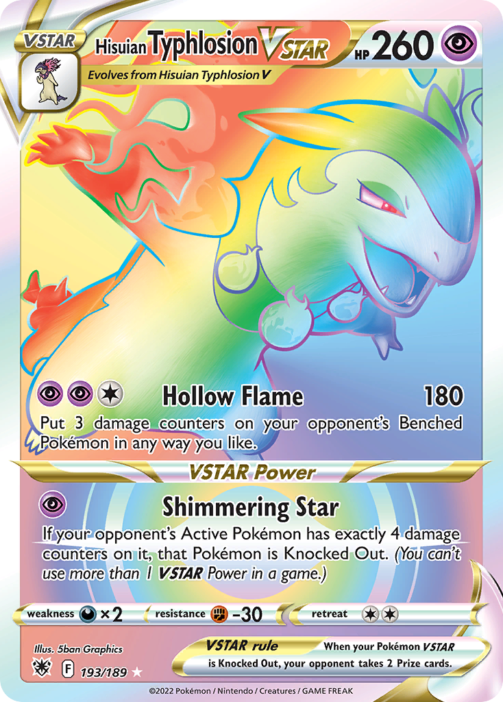 Hisuian Typhlosion VSTAR 193 Astral Radiance Pokémon card